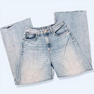 rag & bone Ruth Super High-Rise Ankle Wide Leg Distressed Jeans size 26